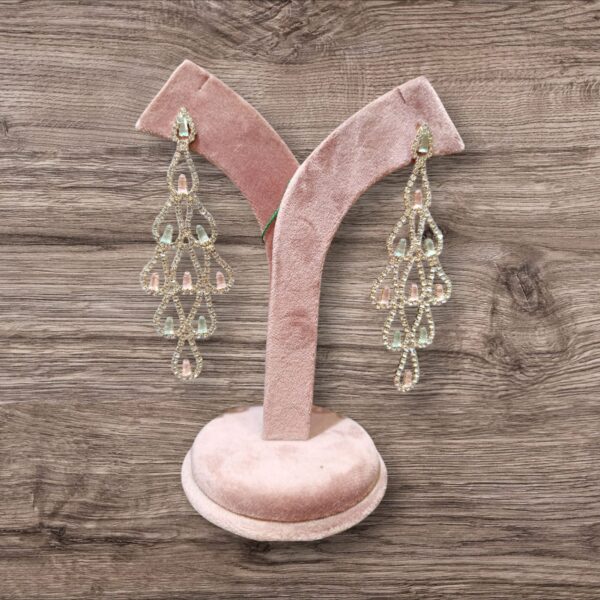 Crystal Drop Chandeliers – Pastel Glam Earrings - Kumar Sanjeev